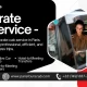 A promotional graphic for a corporate cab service in Paris, showcasing service highlights and contact information.