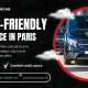 Promotional image for Paris Tours Cab, featuring family-friendly taxi services in Paris with an emphasis on safety, comfort, and affordability.