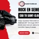 Promotional graphic for Paris Tours Cab, advertising stress-free taxi rides to the Rock en Seine festival, emphasizing comfort and luxury.