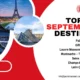 Promotional graphic for Paris Tours Cab featuring top September cab destinations, including the Eiffel Tower and Louvre Museum.