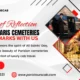 A promotional banner for Paris Tours Cab featuring a man by a luxury vehicle and a cemetery; text highlights exclusive All Saints’ Day Paris cab tours to explore historic cemeteries.