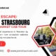 Promotional graphic for a cab tour from Paris to Strasbourg's Christmas market, featuring festive decorations and a call to action.